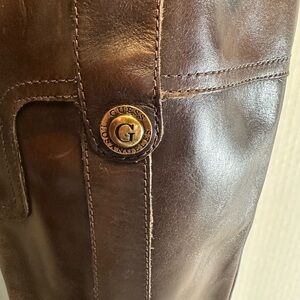 Guess Dark Brown Leather Boots 
0100A